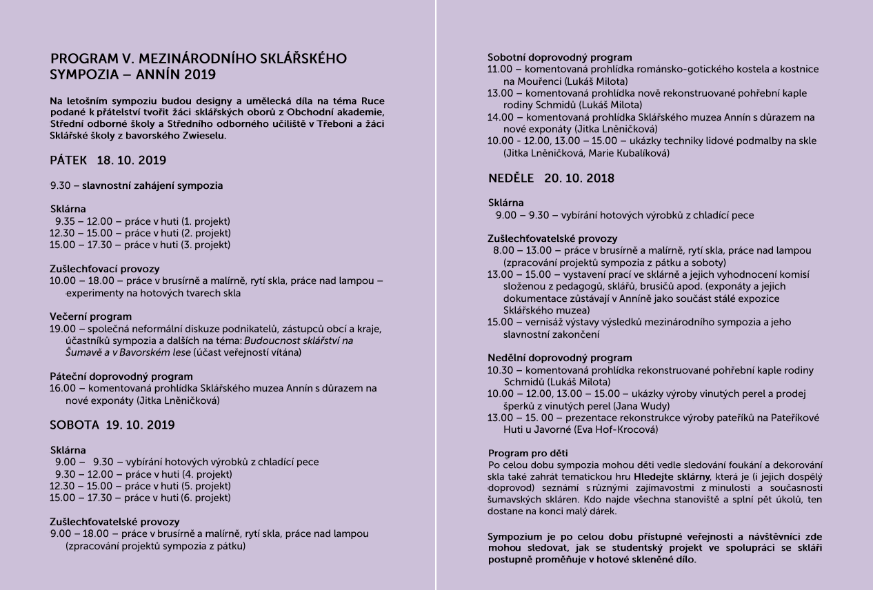 Mezinárodní sklářské symposium Annín 2019