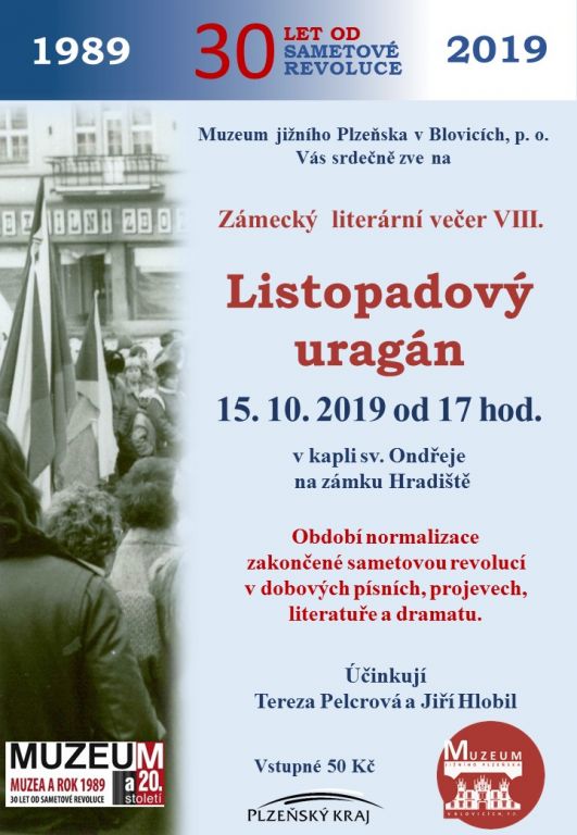 LISTOPADOVÝ URAGÁN – LITERÁRNÍ VEČER