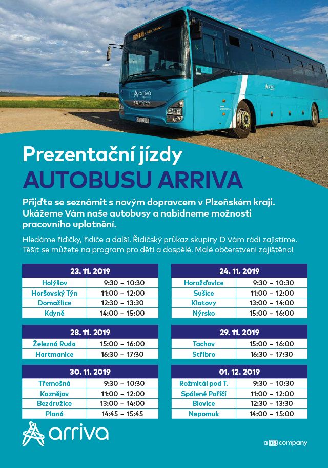 Den otevřených dveří na přestupním terminálu – prezentační jízdy autobusu ARRIVA